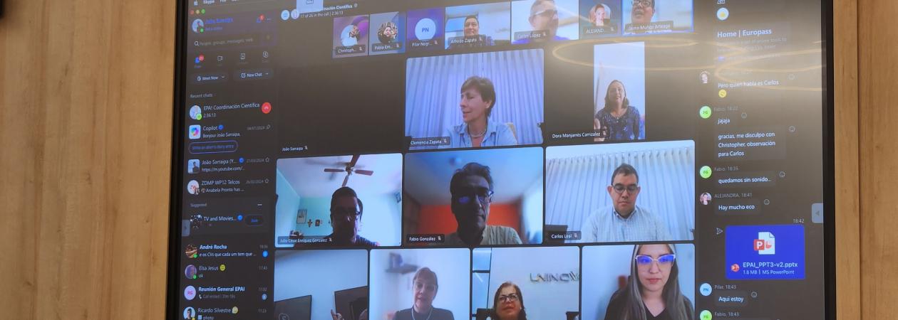 Vista de la participación en línea de miembros que no pudieron asistir presencialmente