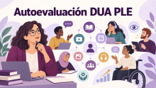 Representación de un docente pensando en los criterios del DUA.